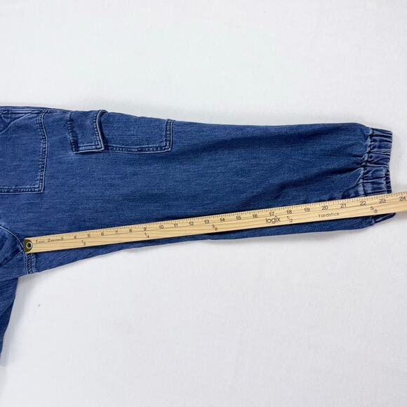 J Crew Factory Lightweight Drapey Cargo Jogger Jean Size 27 Petite Med Blue Wash - Picture 12 of 15